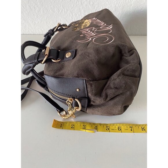 Juicy Couture The Key To Juicy Satchel Crossbody Chocolate Velvet Charm NEW - Picture 11 of 15